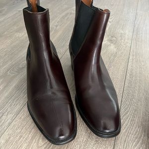 Frye booties burgundy leather size 8